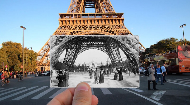 Párizs régen és ma, egy képbe tömörítve